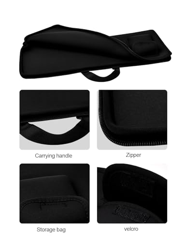 Keyboard Sleeve Travel Case for Logitech Mk270 Wireless Keyboard Mouse | Rugged Neoprene Construction Zipper Mouse Storage and Cable Storage Pouch (Black) - color: Black