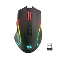 Redragon M612 Wireless RGB Optical Gaming Mouse 8000 DPI Remapping Keys | Cable-Free 0 Delay, Redefine Keybinding Macro, Vibing Backlight, Ergonomic Grip Body Comfort - color: Black, style: Wireless