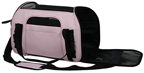 EliteField Soft-Sided Pet Carrier for Cats & Small Dogs (3-Year Warranty) | Airline Approved, Removable Bed & Cover, Built-In Leash, Luggage Sleeve, Seat Belt Loop, Waterproof, Durable, Foldable - color: Pink, size: 19.0"L x 10.0"W x 13.0"H
