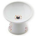 Necoichi Raised Cat Food Bowl, 15° Tilted (Sakura Floral, Extra Wide) - color: Sakura, size: Large Extra Wide Tilted