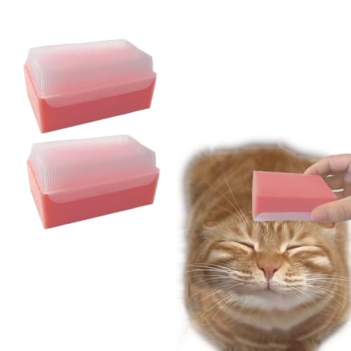 2PC Soft Cat Brush for Grooming - Gentle Cat Tongue Brush with1300+Barbed Serrations, Brushes for Sensitive Cats-Lightweight, gentle, Perfect for Daily Grooming&Enhancing Bonding (Pink) - color: Pink