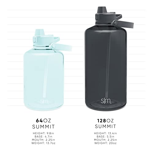 Simple Modern Half Gallon Water Bottle with Straw Lid | 64oz, Ombré | Summit Reusable Plastic Water Bottle | Motivational Markers, Push-Button Flip Straw Lid | Made Without BPA | Sorbet