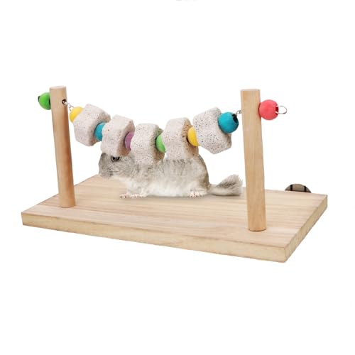 Hypeety Wooden Bird Perch Platform Pet Natural Chewing Toys Health Cage Accessories for Mouse, Chinchilla, Rat, Gerbil, Guinea-Pigs, Dwarf Hamster - color: Chewing Toy