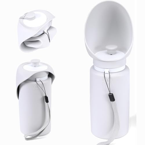 FULY Foldable Dog Water Bottle 750ml/26oz Collapsible Travel Pet Drink Cup | Portable leakproof silicone dog water dispenser with wrist strap keeps pets hydrated during walking, hiking, and camping. - size: 26 Ounces