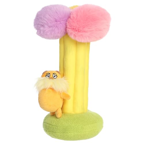 Aurora Dr. Seuss 10.5" Lorax Climbing Truffula Tree Whimsical Plush | Authentic storybook character details for fans and collectors