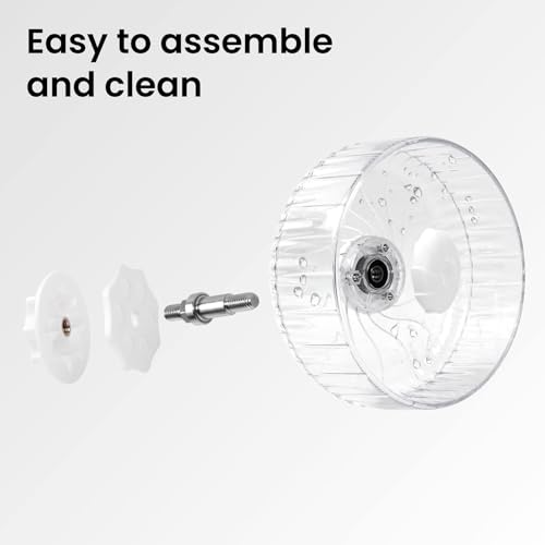 10 inch Silent Hamster Wheel, Stand-Free Cage Spinner, Large Size, Clear | Large Size, Stand-Free Cage Installation, Smooth-Rotating Exercise Wheel for Syrian Hamsters and Gerbils - color: Clear Without Stand, size: 10in