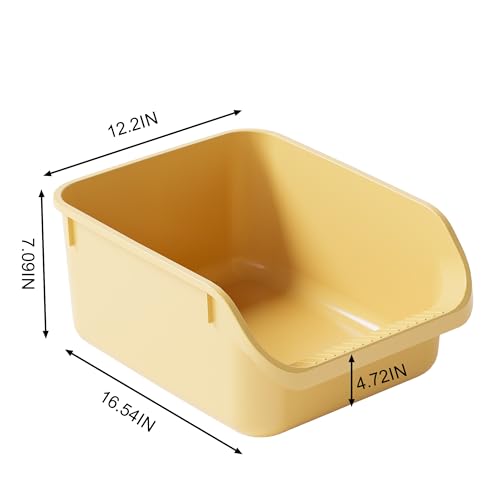 Rabbit Litter Box with Low Entry, High Back Splash Guard for Guinea Pigs, Hamsters, Hedgehogs, Chinchillas & Small Animals, Easy Clean Potty Training Pan for Cage (Yellow) - color: Yellow