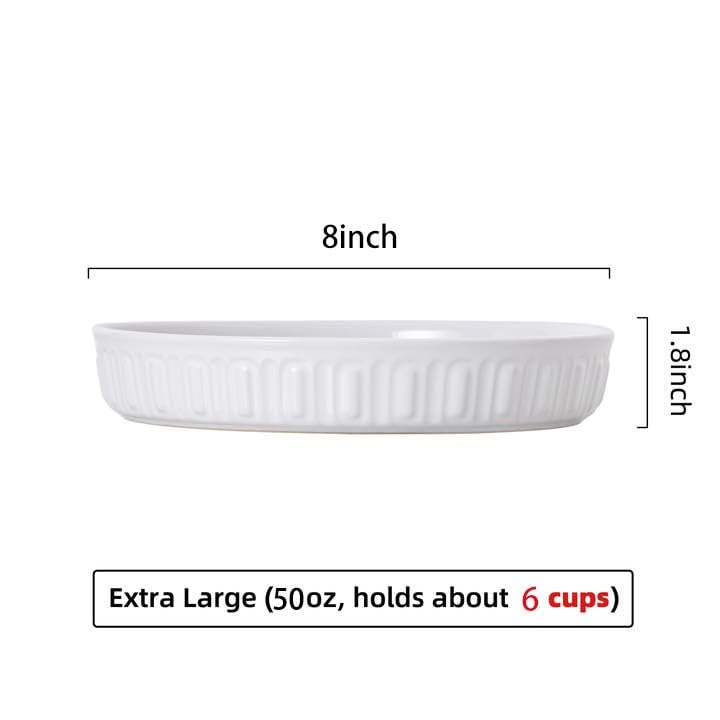Shallow Dog Bowls, 8" Ceramic Dog Food Plate for Small and Medium Breeds, Non-Slip, Flat and Wide, Dishwasher Safe, Suitable for Puppies and Kittens (White) - color: White, size: 8 inch