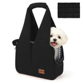 Dog Purse Carrier for Small Dogs and Cats, Soft-Sided Pet Tote Bag with 6 Large Pockets, Collapsible Travel Puppy Carrier with Small Cushion, Fits Pets up to 6 lbs (Black, 13.6" L x 6.6" W x 10" H) - color: Black, size: 13.6"L x 6.6"W x 10.0"H