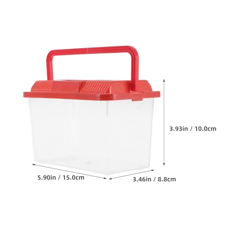 Portable Fish Tank 5.90X3.93X3.46In Transparent Pet Transport Box with Handle for Reptiles Turtles and Small Fish Travel Carrier