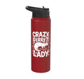 Crazy Ferret Owner Women Ferrets Stainless Steel Insulated Water Bottle - color: Red