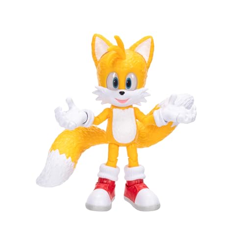 Sonic 3 Movie Action Figures 5-Inch Tails Collector Toy Figure, Highly Articulated for Boys Girls - Officially Licensed Sonic The Hedgehog 3 Movie Product | Sonic The Hedgehog Movie 5 Inch Action Figure Wave 1 - Tails - color: Tails