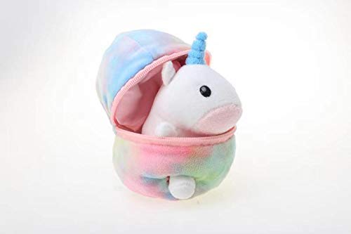 Plushland Plush Stuffed Animal 6 Inches Surprise Zip Up Egg Hideaway Spring Inspired Gift for Girls and Boys Birthday Mother's Day (New Unicorn)