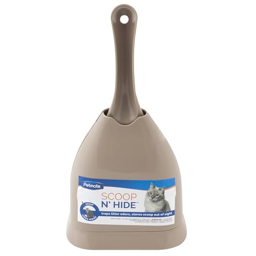 Petmate Scoop N' Hide Cat Litter Scoop with Discreet Holder; Titanium - color: Titanium