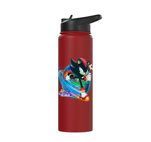 Sonic the Hedgehog - Racing Around the World Shadow Stainless Steel Insulated Water Bottle - color: Red