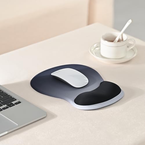 EooCoo Mouse Pad with Gel Wrist Rest, Ergonomic Mousepad Wrist Alignment | Middle Concave Design for Natural Wrist Alignment, Non-Slip Base Mousepad, Carpal Tunnel Relief, Office Desk Accessories - color: Deep Blue