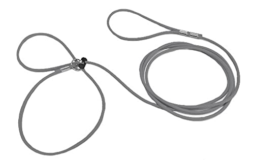 Piggy Poo and Crew 12 Foot Mini Pig Harness Adjustable Harness & Leash for Animals Pigs Ferrets Rabbits Guinea Pigs Dogs Cats Reptile Rodents Small Animals (Gray) - color: Gray