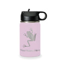 LaserGram Personalized 12oz Water Bottle, Tree Frog (Lavender) | Engraved Gift, Vacuum Insulated Stainless Steel, Flip-Top Straw Lid, Laser Engraved With Your Name - color: Lavender, size: 12 Ounces