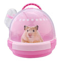 Pink Portable Hamster Carrier with Water Bottle & Handle, Breathable Guinea Pig Travel Cage, Pet Small Animal Carrier Carrying Case for Gerbils Mice Hedgehog Outgoing Transport (7" x 6.2") - color: Pink