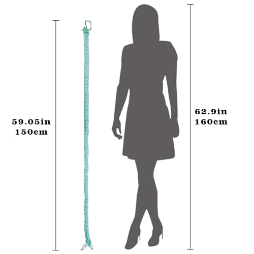 Bird Cage Accessories: Hanging Spiral Bird Rope Perch with Metal Hook, for Budgie, Lovebird, Parakeet, Cockatiel, Conure, Quaker, Caique, Small to Medium Birds - size: 1.5M