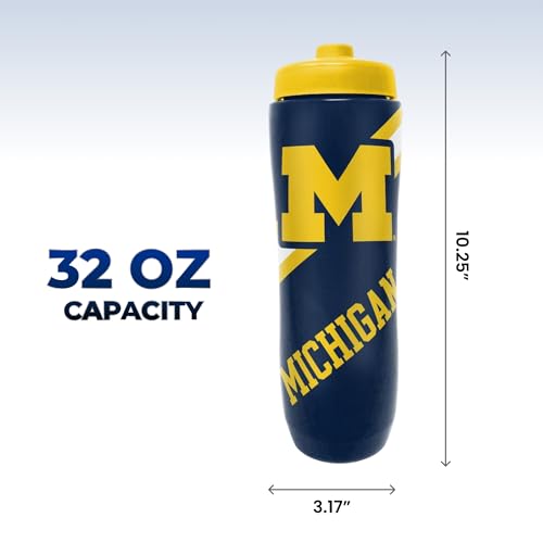 Party Animal NCAA Squeeze Bottle, 32 oz, Clemson Tigers | Slim, lightweight BPA-free sports water bottle with quick-flow squeeze; fits backpacks & cup holders for kids or adults - style: Clemson Tigers