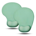 JIKIOU Ergonomic Mouse Pad with Gel Wrist Rest 2 Pack, Portable Small Green | Upgraded-Prevent Gel Leakage, Ergonomic Design for Pain Relief, Cooling Gel filled, Smooth Lycra Surface, Non-Slip PU Base - color: 11Green