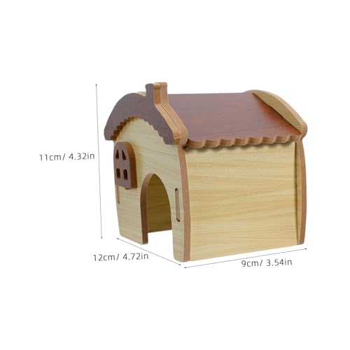 Hamster Wooden Hideout Maze House with Removable Platform Indoor Cage Decor for Dwarf Hamsters Gerbils and Mice Small Mammal Shelter
