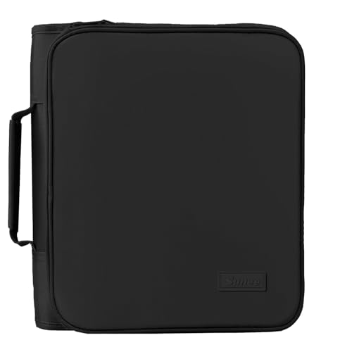 SUNEE Zippered Binder Bag with Handle, 2-Inch 3-Ring O-Ring, 500-Sheet Capacity, Includes Zip Pocket, 5-Tab Expanding File Folder, Multi-Pocket Organizer Binder for Middle School, Black - color: Black
