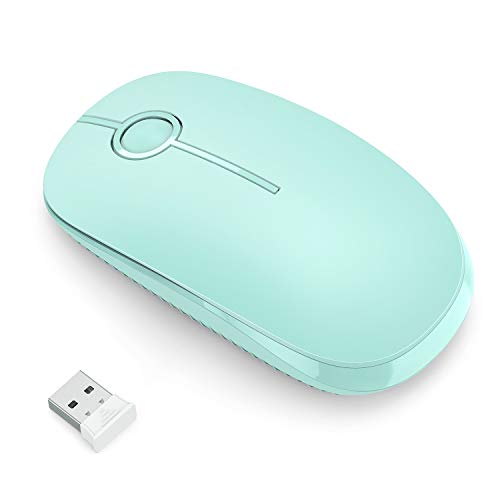 VssoPlor Wireless Mouse, 2.4G Slim Computer Laptop Mouse, Mint Green | Portable Mouse, Plug & Play USB Nano Receiver, Quiet Silent Optical Mice for Notebook, PC, Laptop, Computer, Windows, Mac - color: Mint Green