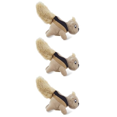 Outward Hound Squeakin’ Squirrels – 3‑Pack Plush Squeaky Dog Toys for Puppies, Small Dogs & Hide-A-Squirrel Replacements - color: Squirrels (3-pack)