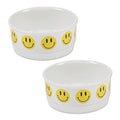 Bone Dry Ceramic Food Bowls, Non-Slip & Dishwasher Safe, Small Set, 4.25x2, Smiley Face, 2 Count - color: Smiley Face, size: Small Set, 4.25x2"