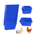Pack of 10 Cage Cups Birds Feeders Seed Bowl Chicken Feeding Watering Dish Rabbit Water Food Hanging Wire Cages Box 16 oz Coop Cups for Pet Parrot Parakeet Game Fowl Poultry Pigeon - color: Blue Square 10 packs 16oz