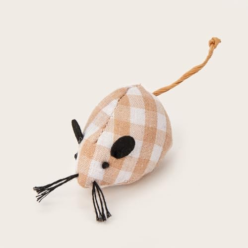 3 Pack Cloth Catnip Mice Toys, Checkered Interactive Cat Mouse Teeth Cleaning Chew Toy for Indoor Cats & Kittens - color: 3 Pack - Multicolor