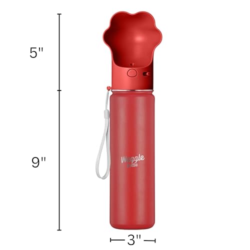 Stainless Steel Dog Travel Water Bottle, Vacuum Insulated Portable Dog Water Dispenser, Drink Cup and Snack Container On The Go, Outdoor Walking, Hiking, Travel (Red, 22oz) - color: Red
