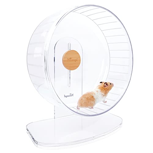 Niteangel Super-Silent Hamster Exercise Wheel: Quiet 12.8" Running Wheel | Can 13.2-17.3" Adjustable Height - No Bend Back Spinner Running for Dwarf Syrian Hamster Gerbils Mice Or Other Small Animal - color: Transparent, size: Extra Large