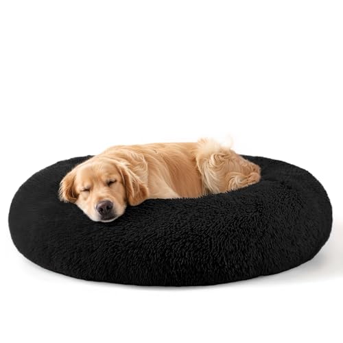 Dog Beds Large Sized Dog and Cats, 32in Pet Beds for Large Pet, Washable Indestructible Extra Large Dog Bed (Black) - color: Black, size: 32.0"L x 32.0"W x 8.0"Th