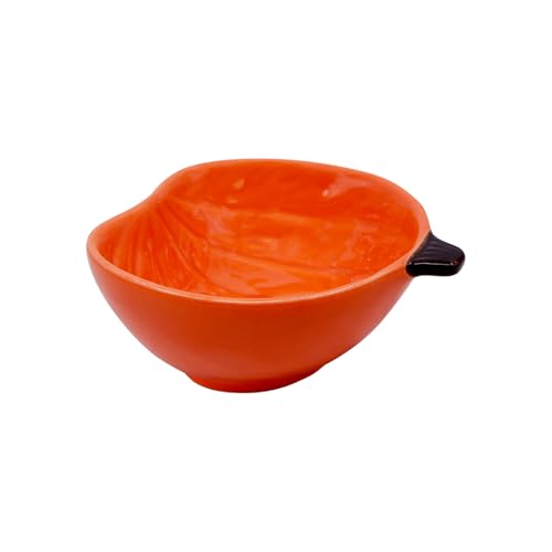 Small Guinea Pig Food Bowl Pumpkin-Shaped Cute Ceramic Hamster Water Bowl Ferret Rat Chinchilla Rabbit Feeding Dish Young Animal Feeder(Brown) - color: Brown