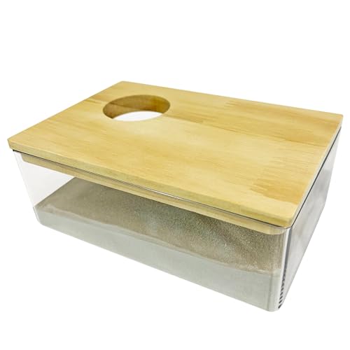 Exotic Nutrition Acrylic Sand Bath House - Fun & Unique Cage Accessory for Hamsters, Gerbils, Chinchillas, and Degus (Small) - size: Small
