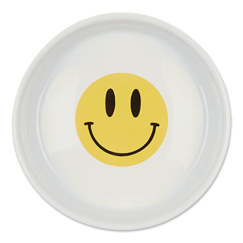 Bone Dry Ceramic Food Bowls, Non-Slip & Dishwasher Safe, Large Set, 7.5x2.4, Smiley Face, 2 Count - color: Smiley Face, size: Large Set, 7.5x2.4"