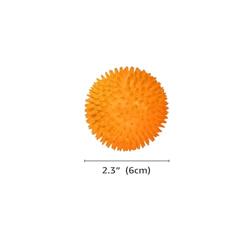 Meric CoCoo 3-Pack Squeaky Dog & Ferret Ball Toys, 2.3", Massage Teeth and Gums, Spikey Cat Rubber Balls, Toss Fetch Squeeky Doggy Balls for Multi-Pet Homes