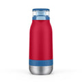 Ello Emma 14oz Insulated Stainless Kids Water Bottle with Straw, Red Splash | Insulated stainless steel kids water bottle with straw, leakproof locking lid, carry handle, and cold drinks for school - color: Red Splash