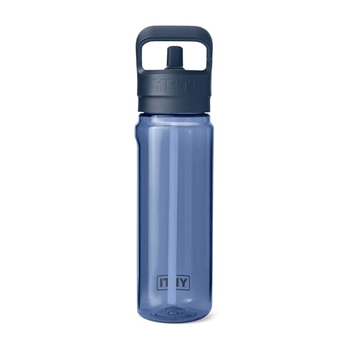 YETI Yonder 750 ml/25 oz Water Bottle with Yonder Straw Cap, Navy - color: Navy, size: 25 Ounces