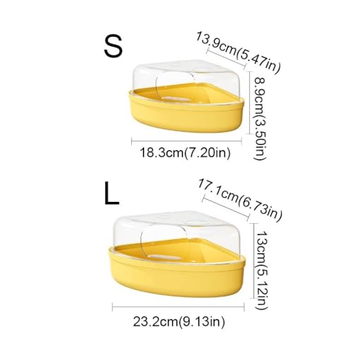 Clear Hamster Sand Bath Box Container Pet Bath Container Cage Supplies for Mice Gerbils Hedgehogs Squirrels(S,White) - color: White, size: S