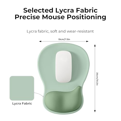 EooCoo Mouse Pad with Gel Wrist Rest, Ergonomic Mousepad Wrist Alignment | Middle Concave Design for Natural Wrist Alignment, Non-Slip Base Mousepad, Carpal Tunnel Relief, Office Desk Accessories - color: Avocado Green
