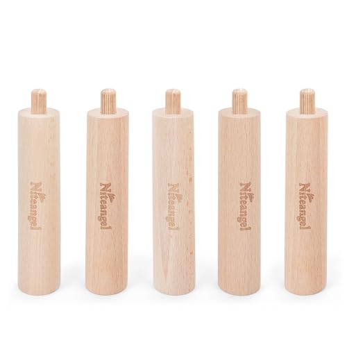 Niteangel Set of Beech Stilts for Elevating & Safely Setting Niteangel Multi-Chamber Series Maze House or Hamster Wheel Platform (Set of 5 Extended Stilts (5.1'' H)) - size: Set of 5 Extended Stilts (5.1'' H)