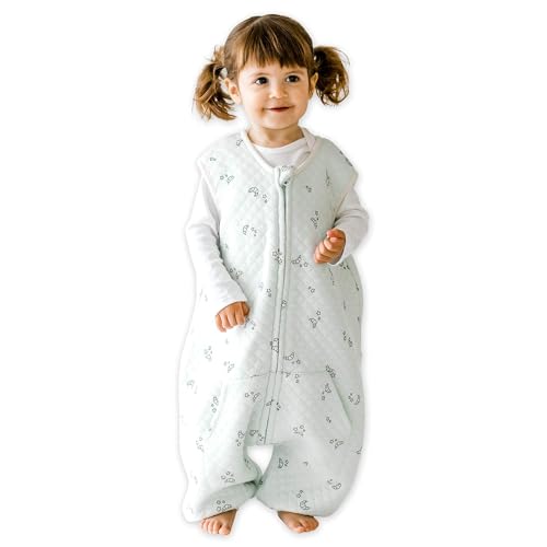 Dreamsuit Walker Toddler Sleep Sack with Feet and Legs, 3T-4T | 70% Rayon Made from Bamboo, 30% Organic Cotton, 0.8 TOG Summer, 2-Way Zipper, Buttery Soft Wearable Blanket, Cactus - color: (0.8 Tog) Croissant, size: 3-4T