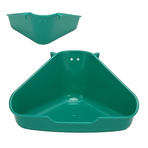 CHICIRIS Rabbit Litter Box, Fanshaped Prevent Small Animal Corner Litter Box Easy to Clean Odorless Easy to Fix Deep Green for Chinchilla (S)