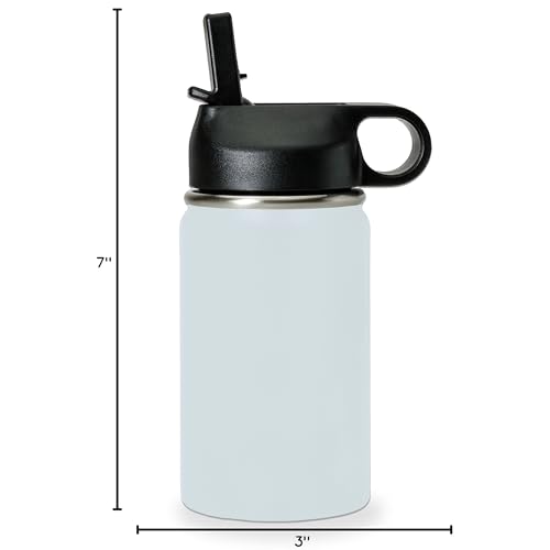 LaserGram Personalized 12oz Water Bottle, Snail (Light Blue) | Engraved Gift, Vacuum Insulated Stainless Steel, Flip-Top Straw Lid, Laser Engraved With Your Name - color: Light Blue, size: 12 Ounces