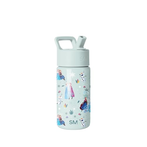 Simple Modern Disney Frozen Kids Water Bottle & Toddler Cup | 14oz | Insulated Stainless Steel Anna and Elsa Toddler Water Bottle, Kids Tumbler with Straw | Spill Proof for School, Girls, Boys - color: Disney-Frozen Swirls, size: 14 Ounces