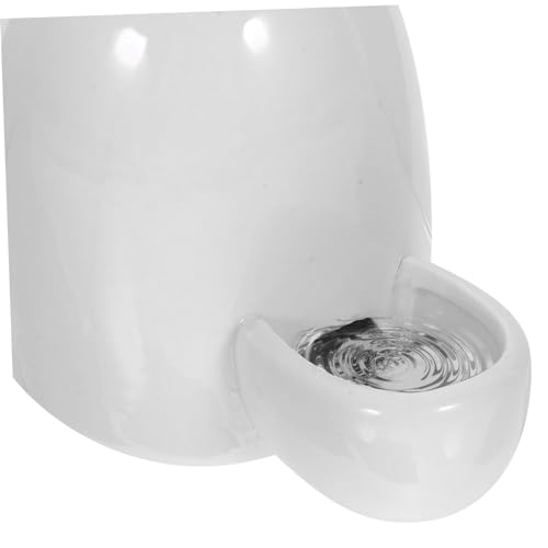 Milisten Ceramic Water Dispenser for Small Pets 3.54X4.33X2.95 Inch Self-Dispensing Pet Water Bowl Automatic Feeder for Hamsters Rabbits Ferrets - color: White